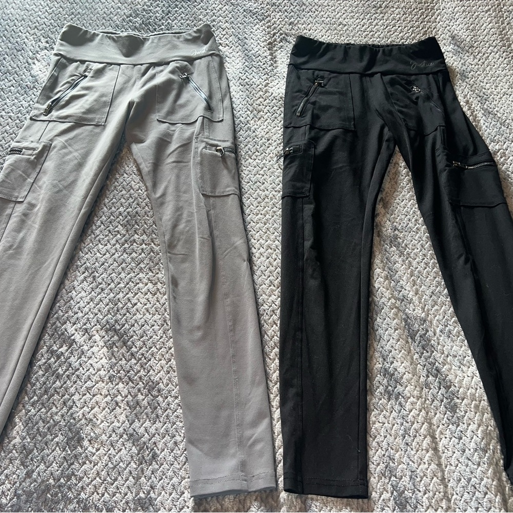 Justice Girls' Gray and Black Zip Pocket Leggings